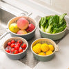 Multifunctional Double-layer Thickened Draining Basket Portable Kitchen Plastic Hollow Draining Draining Rice Washing Vegetables Vegetable Draining Basket