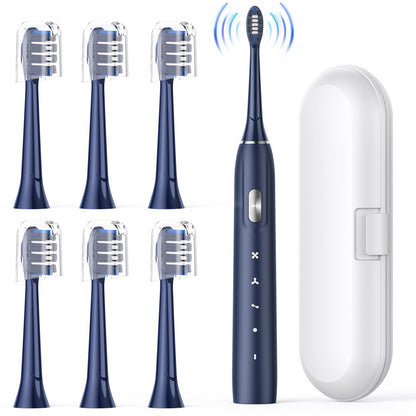 Electric Toothbrush for Adults - Rechargeable Electric Toothbrushes with Brush Heads &amp; Holder, Travel Case, Power Electric Toothbrush with Holder，3 Hours Charge for 120 Days