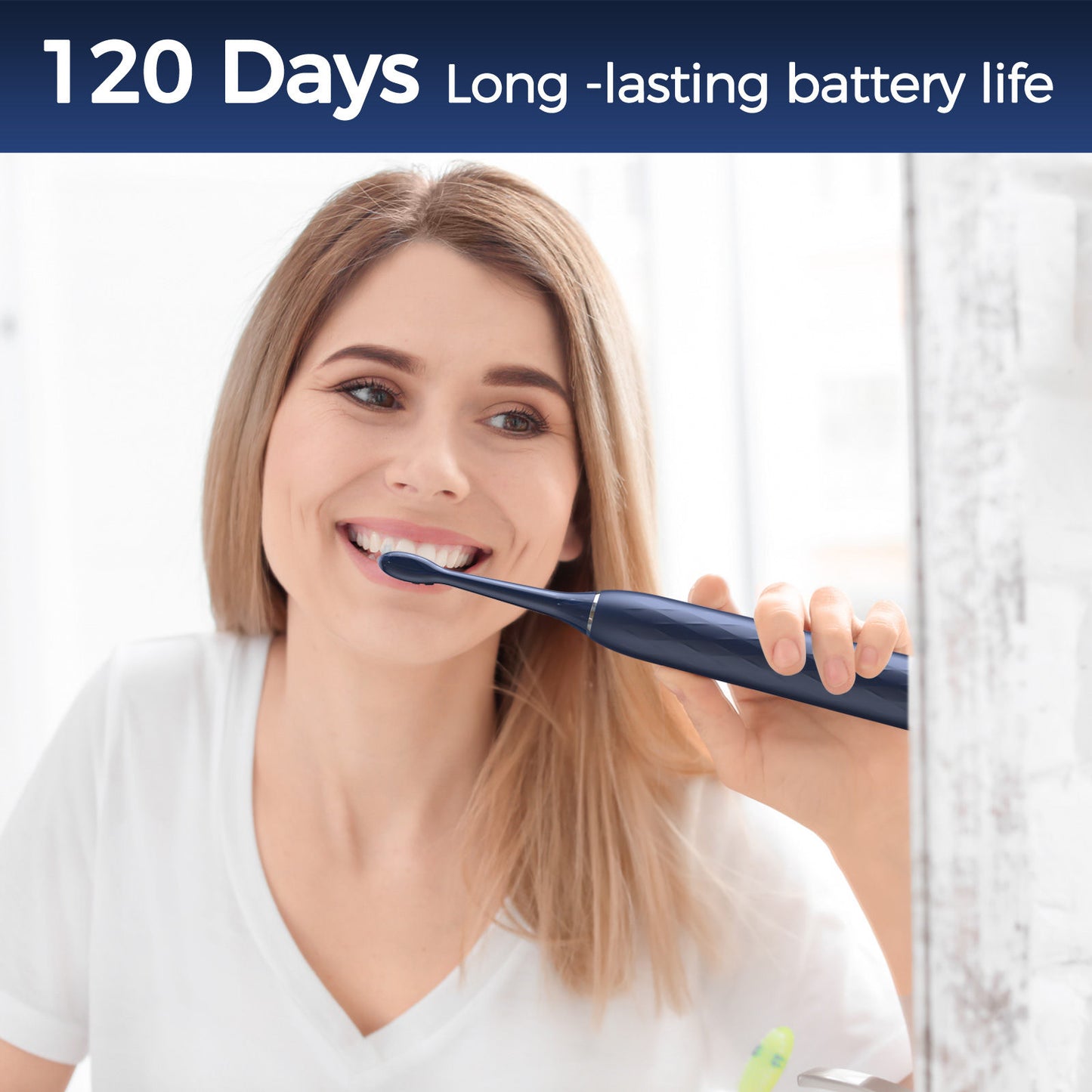 Electric Toothbrush for Adults - Rechargeable Electric Toothbrushes with Brush Heads &amp; Holder, Travel Case, Power Electric Toothbrush with Holder，3 Hours Charge for 120 Days